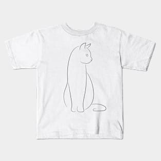 KITTEN CAT Minimalist Hand Drawn Design Kids T-Shirt